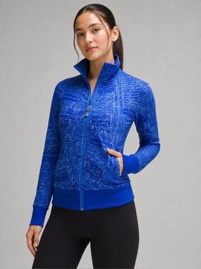 Lululemon Define Jacket Blue Manifesto Print Luon Zip Size S 4